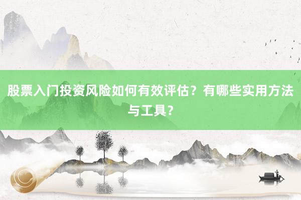 股票入门投资风险如何有效评估？有哪些实用方法与工具？