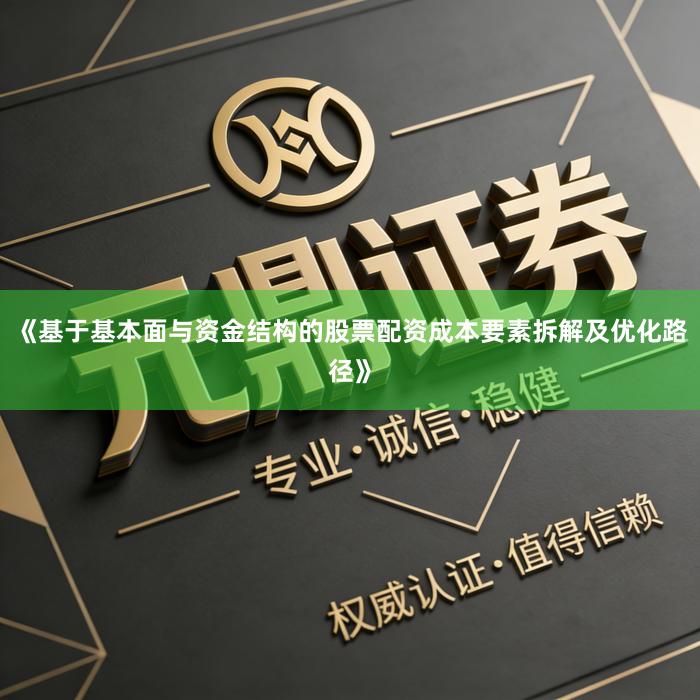 《基于基本面与资金结构的股票配资成本要素拆解及优化路径》