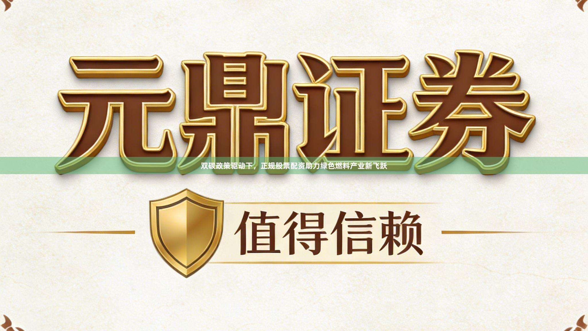 双碳政策驱动下，正规股票配资助力绿色燃料产业新飞跃