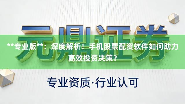 **专业版**：深度解析！手机股票配资软件如何助力高效投资决策？