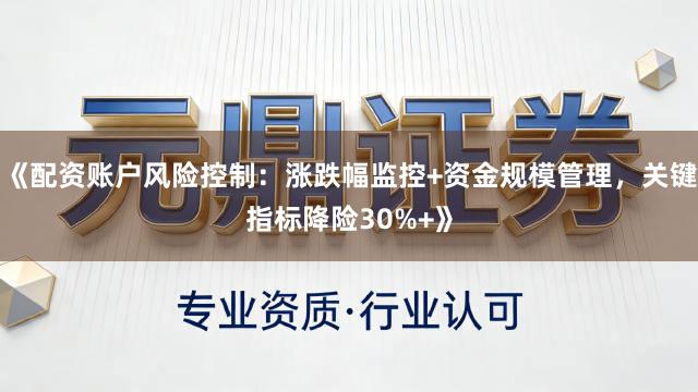 《配资账户风险控制：涨跌幅监控+资金规模管理，关键指标降险30%+》