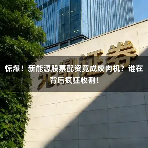 惊爆！新能源股票配资竟成绞肉机？谁在背后疯狂收割！