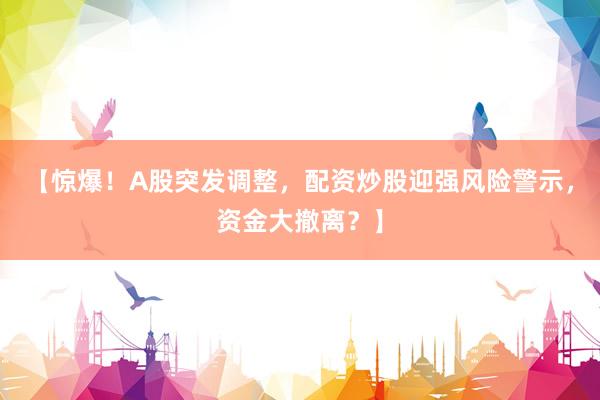 【惊爆！A股突发调整，配资炒股迎强风险警示，资金大撤离？】