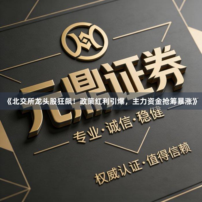 《北交所龙头股狂飙！政策红利引爆，主力资金抢筹暴涨》