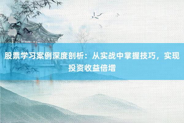 股票学习案例深度剖析：从实战中掌握技巧，实现投资收益倍增