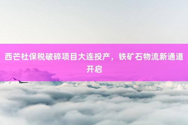 西芒杜保税破碎项目大连投产，铁矿石物流新通道开启