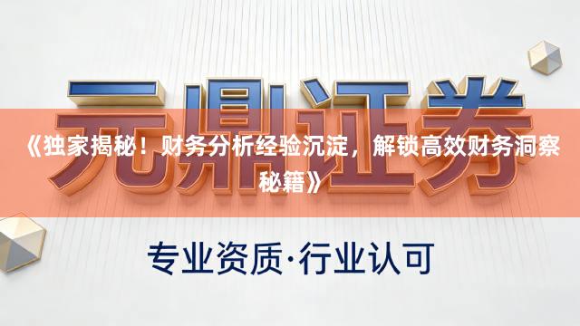 《独家揭秘！财务分析经验沉淀，解锁高效财务洞察秘籍》