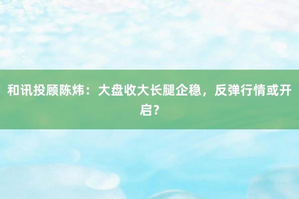 和讯投顾陈炜：大盘收大长腿企稳，反弹行情或开启？