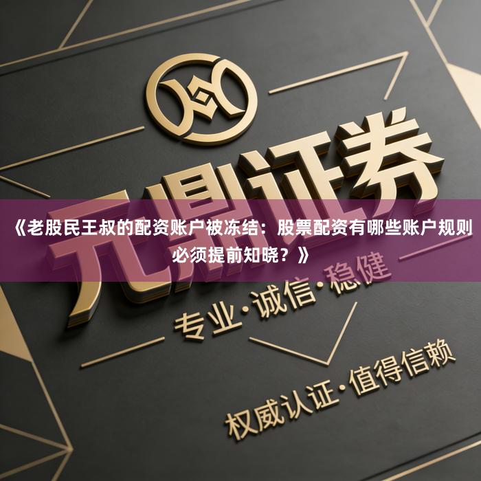 《老股民王叔的配资账户被冻结：股票配资有哪些账户规则必须提前知晓？》